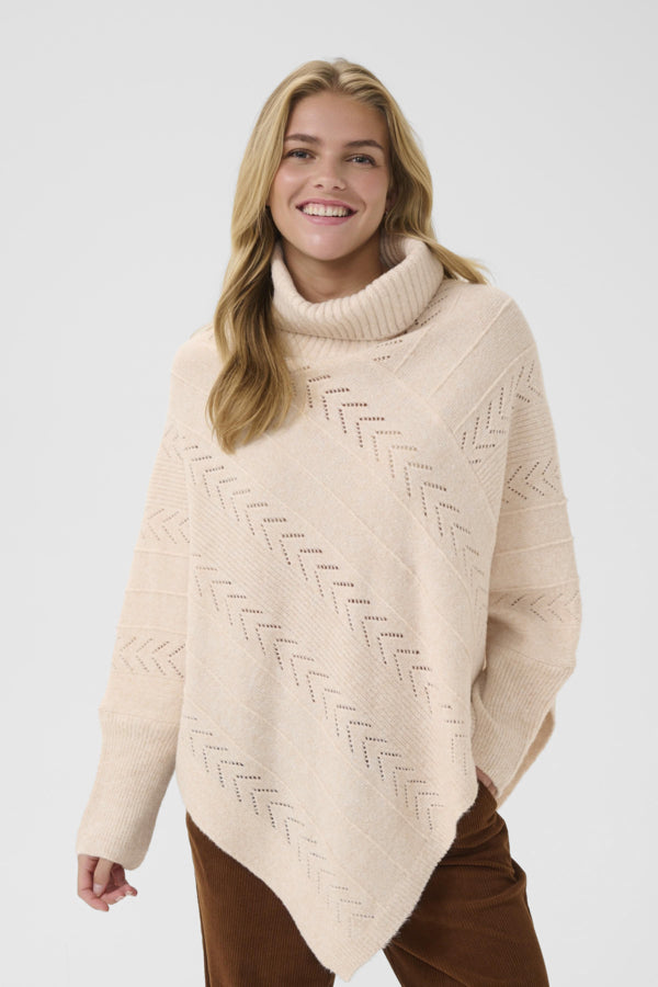 Poncho Holiday Col Roulé.