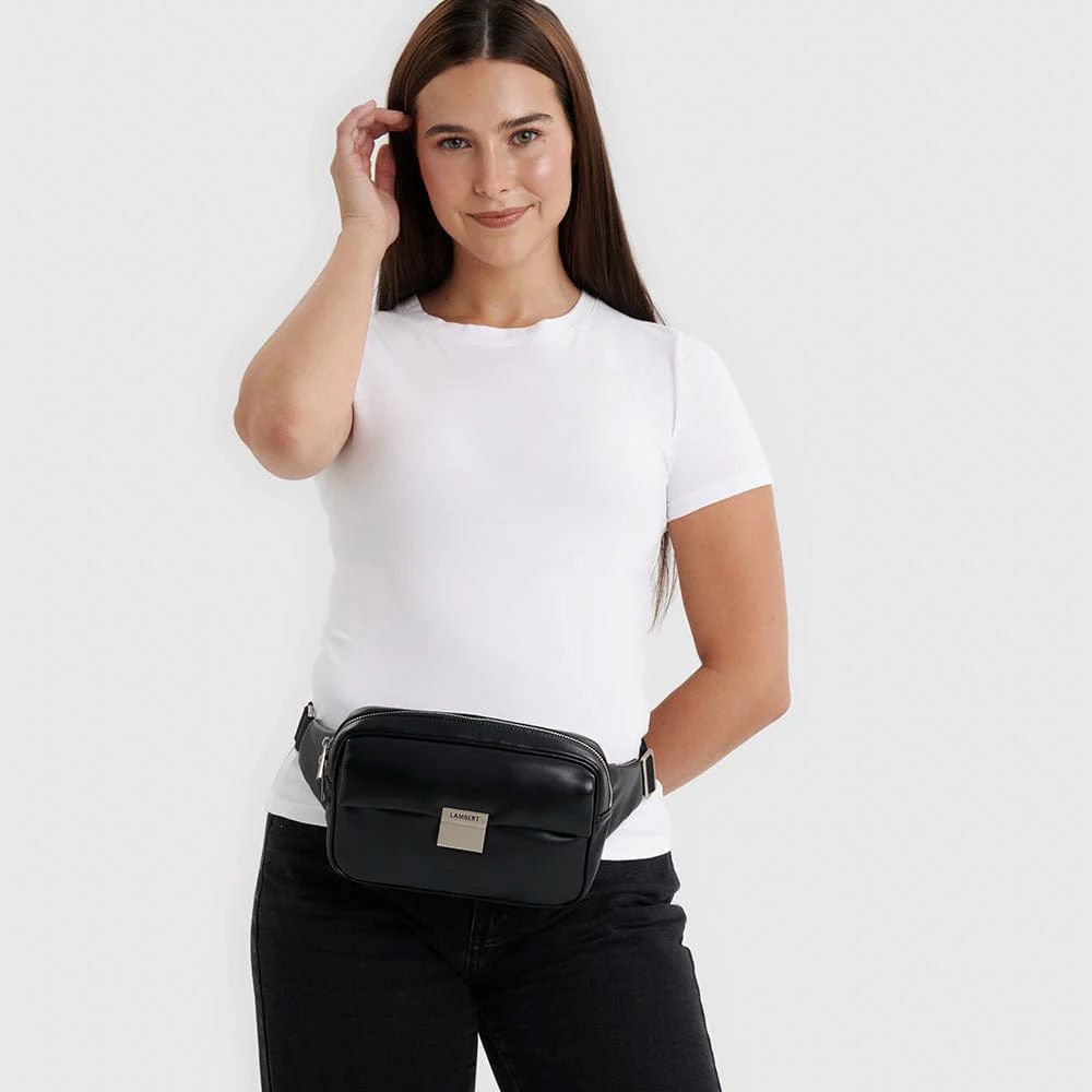 Le Hazel - Sac banane puffy en cuir vegan