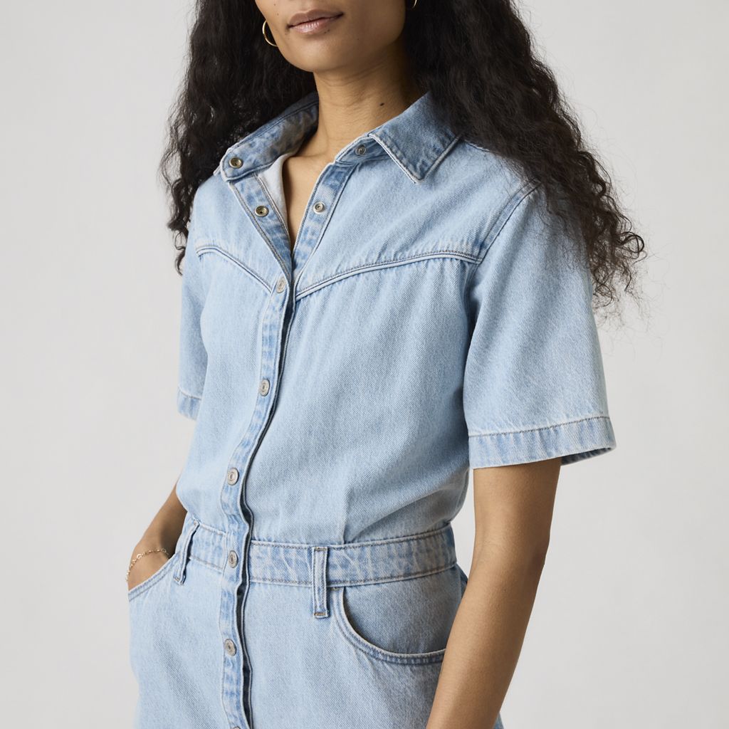 Robe en jean à martingale